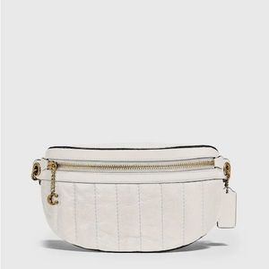 Coach White Quilted Belt Bag
